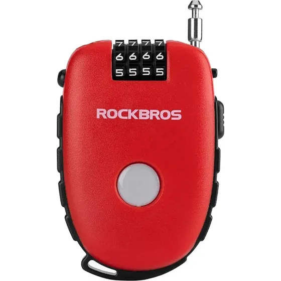 Rockbros Cykellås med Kombinationslås - Rød