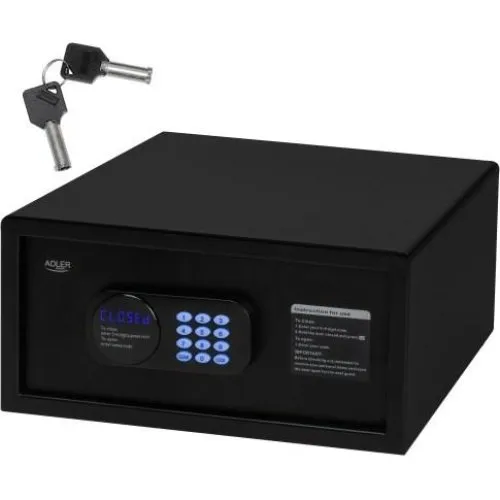 Adler AD 1045 Elektronisk Pengeskab med kodelås - Sort