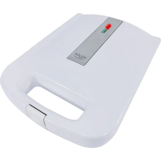 Adler AD 3055 Sandwichmaskine - 2000W, Non-Stick - Hvid