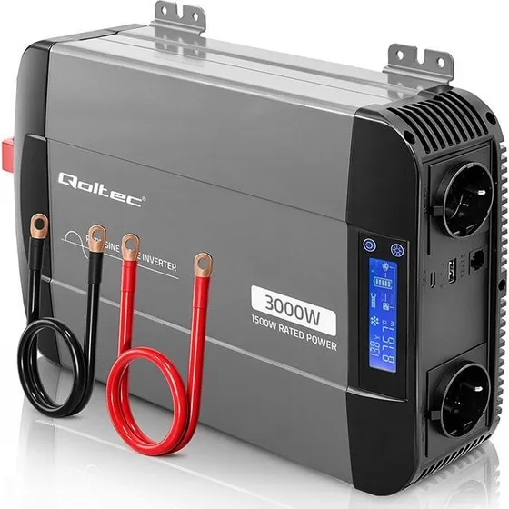 Qoltec Spændingsomformer 12V til 230V Pure Sine Wave 3000W