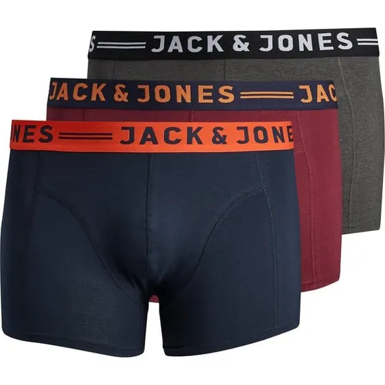 Jack & Jones 3-pack Trunks Plus Size - Blå/Bourgogne - 3XL