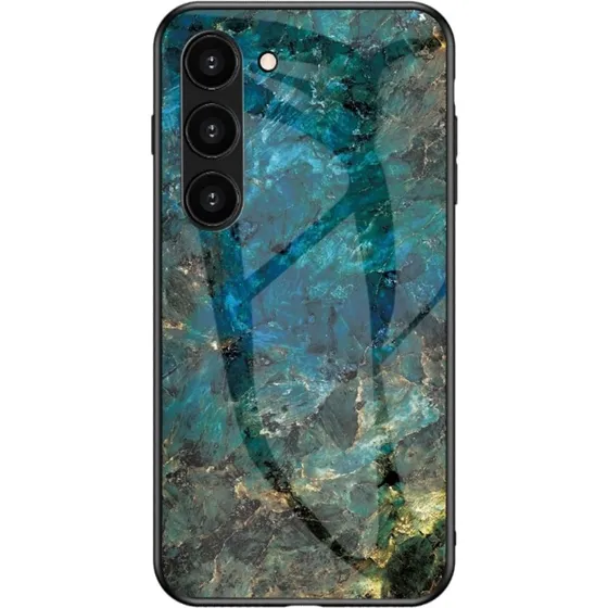Fantasy Marble Samsung Galaxy S23 Cover - Smaragd Marmor