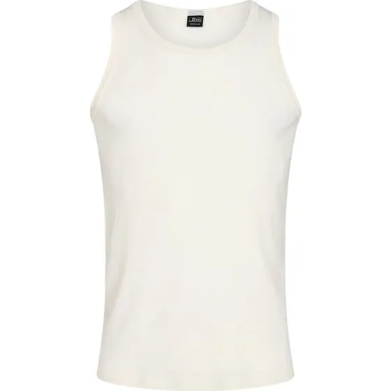 JBS Tank-top i 100% merino uld til mænd, hvid, str. small