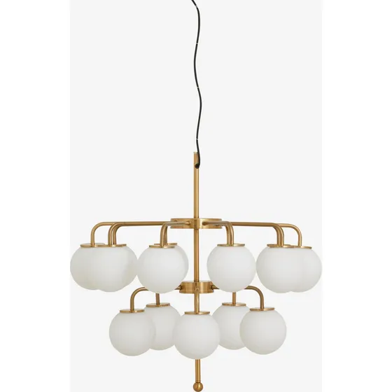 Nordal PALMA lysekrone - Messing/Hvid - Ø74 x H68 cm