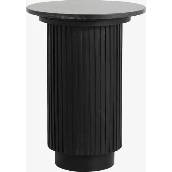 Nordal ERIE rundt sidebord - sort marmor - Ø40 x H54,5 cm