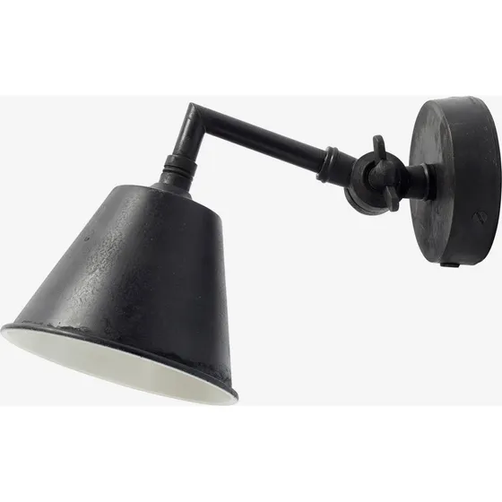 Nordal Væglampe med afbryder - Sort, Ø12 x H18 cm