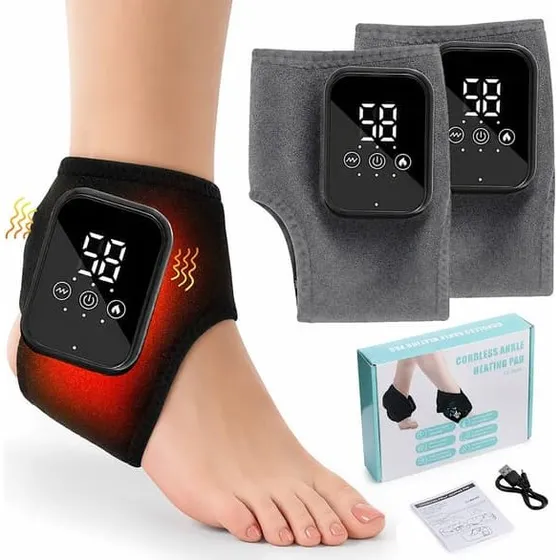 2-pak USB-genopladelig 3-i-1 elektrisk fodmassager med varme