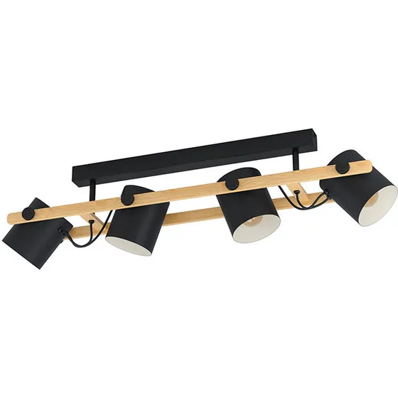 Eglo Hornwood loftlampe 100 cm sort/træ