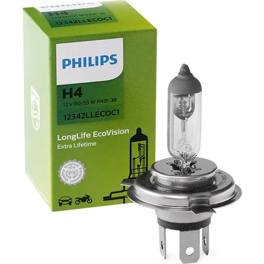 Philips LongLife EcoVision H4 60/55W 12V Halogenpære