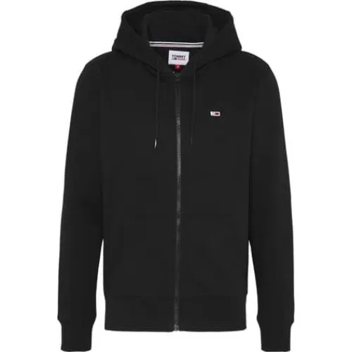 Tommy Jeans Sort Sweatshirt med Lynlås, Størrelse M