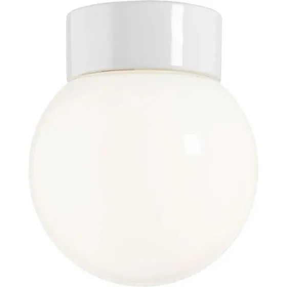 Ifö Classic Globe 150 loft-/væglampe, hvid opal, E27