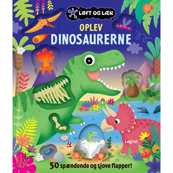 Løft og lær: Oplev dinosaurerne – papbog (50+ flapper)