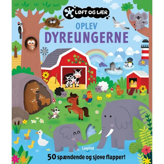 Løft og lær: Oplev dyreungerne – papbog