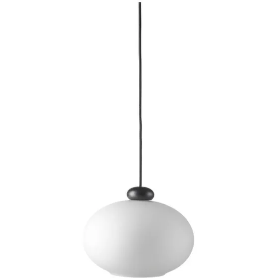 U2 Hiti pendel - eg & sort med opalt glas