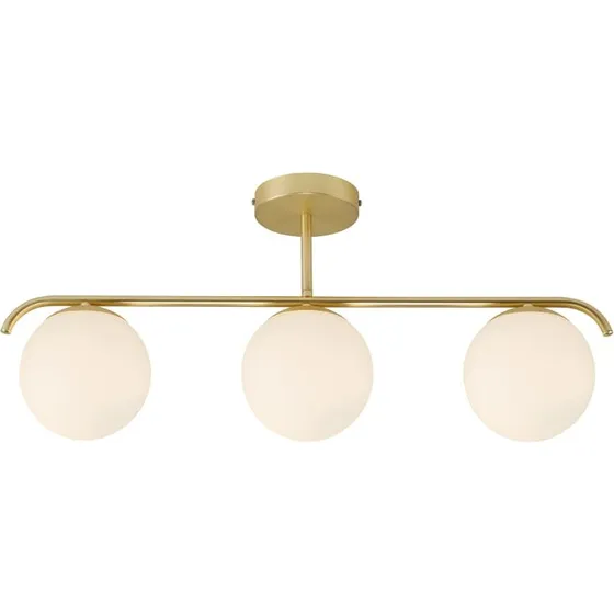Nordlux Grant loftlampe med 3 glaskugler, messing