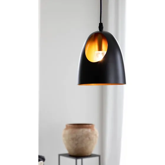 Elda Loftlampe – Sort med kobber inderside