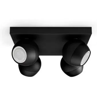 Philips Hue Buckram 4x5W GU10 spot, 230V, sort