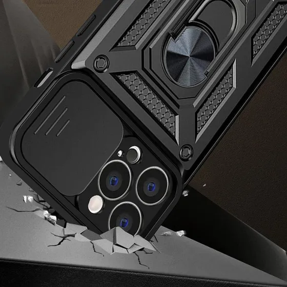 Hybrid Armor Camshield iPhone 13 Pro Max Taske - Blå