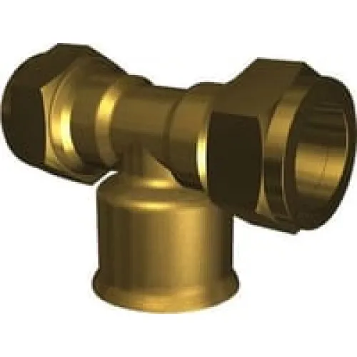 Tee 15-1/2-15 mm M/MP kompression med muffe