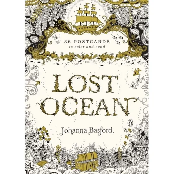 Johanna Basford Lost Ocean: 36 Postkort til farvelægning