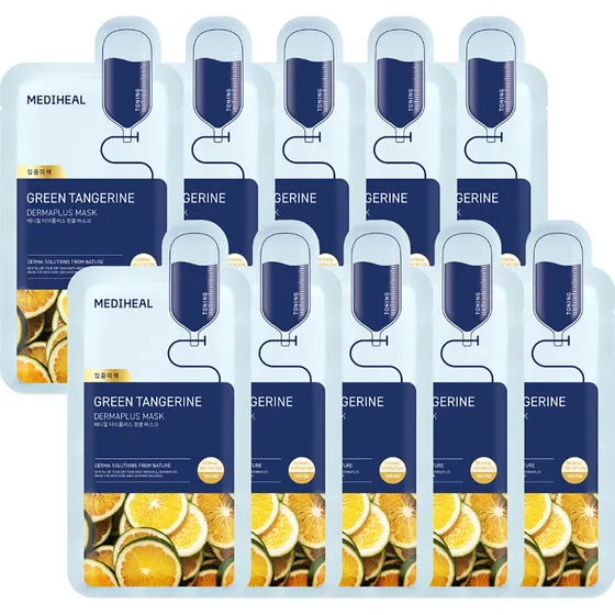 Mediheal Dermaplus Green Tangerine Mask - 10 stk.