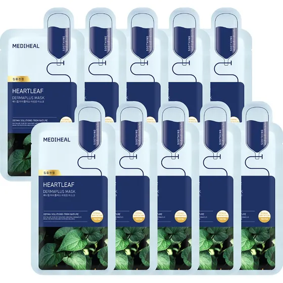 Mediheal Dermaplus Heartleaf Mask, 10 stk.