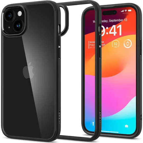 Spigen Crystal Hybrid Cover til iPhone 15 Plus - Mat Sort