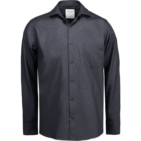 Seven Seas Copenhagen Dobby Royal Oxford Skjorte - Koks Grå - 2XL