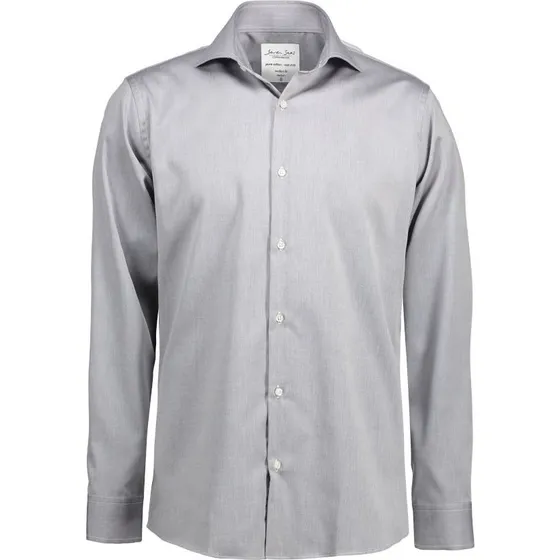 Seven Seas Copenhagen ID Fine Twill Skjorte - Silver Grey - XL