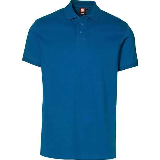 ID Piqué Polo Trøje Stretch Azur