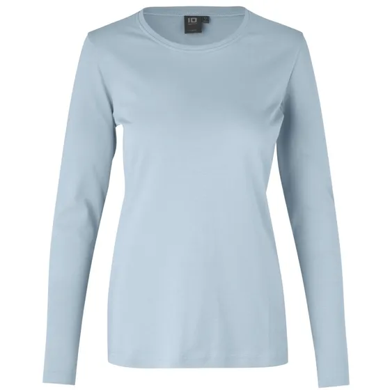 ID Interlock Dame Langærmet T-shirt - Lys Blå - 3XL