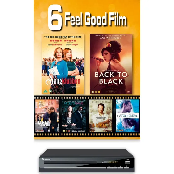 Denver DVD-afspiller med 6 Feel Good-film