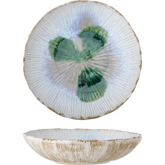 Bloomingville Mati Skål, Grøn, Stentøj - Ø29 x H6 cm