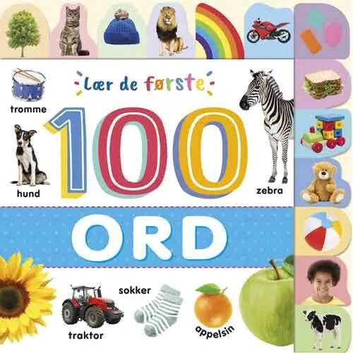 Lær de første 100 ord – Papbog til små børn