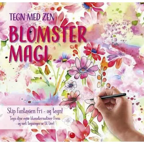 Tegn med Zen: Blomstermagi (pink) – tegnebog