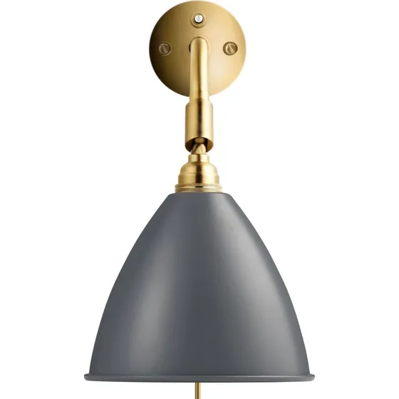 Gubi Bestlite BL7 væglampe, Ø 16 cm, grå/messing