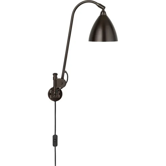 Gubi Bestlite BL6 væglampe, sort/messing, Ø 16 cm