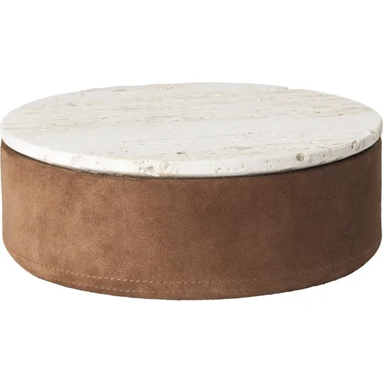 Kristina Dam Suede Opbevaringskasse Stor Beige/Karamel