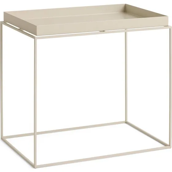 HAY Tray Table Large Varm Beige/Stål 40x60x54 cm
