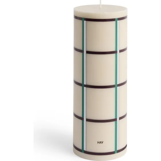 HAY Column Lys Large 25 cm - Hvid, Grøn, Bordeaux & Sølv