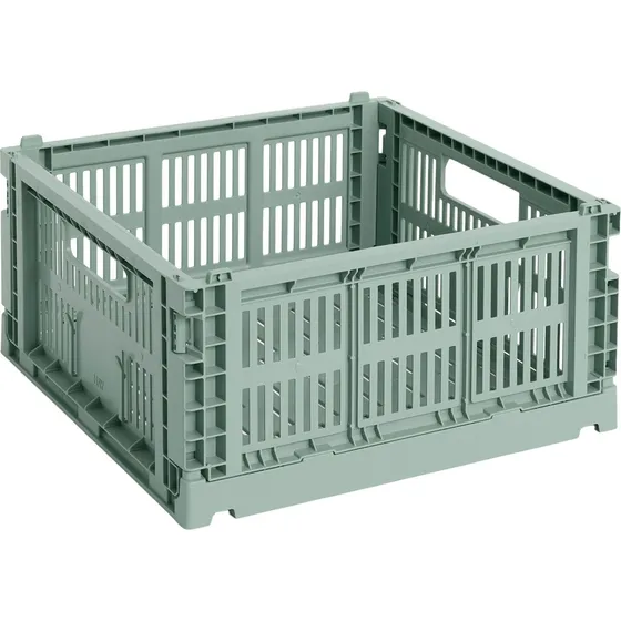 HAY Colour Crate Medium Square Opbevaringskasse - Sage Green