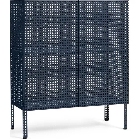 HAY Perforated Kabinet Medium - Stålblå - H95 cm