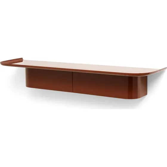 HAY Korpus Hylde med 7 kroge, Brick Red, 90x25x14 cm