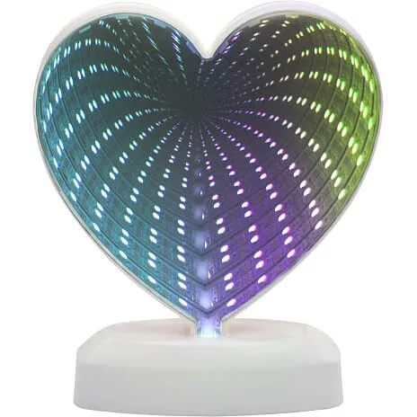 Infinity Hjerte bordlampe, multifarvet (H:17 x B:14,5 cm)