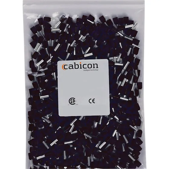 Cabicon Terminalrør 6,00/N 12mm Isoleret Sort