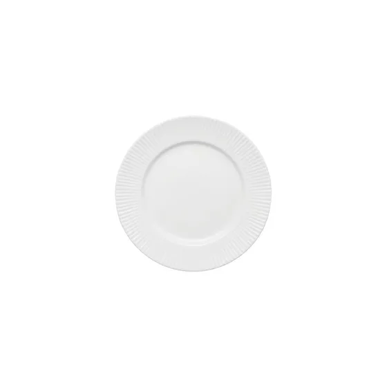 Aida Groovy desserttallerken 19 cm - Hvid porcelæn
