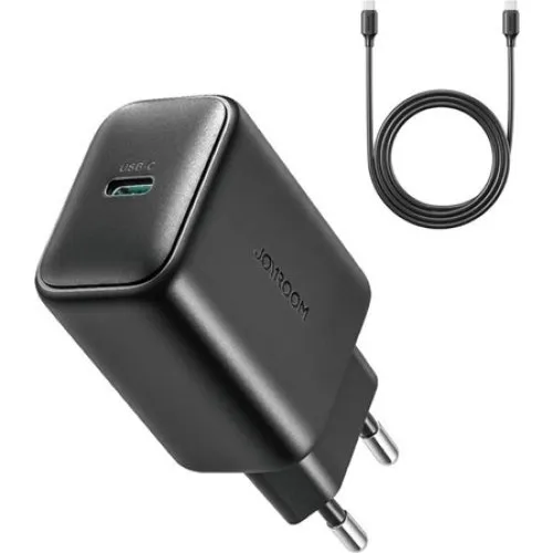 Joyroom JR-TCF23 25W USB-C Vægoplader + 1m USB-C Kabel - Sort