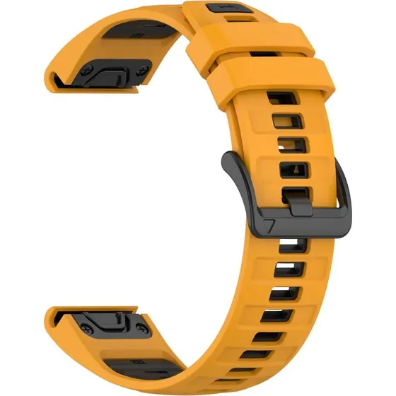 Garmin Rem 22mm Silikone - Orange/Sort til Fenix 8 & Quatix 7