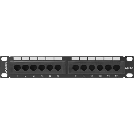 Lanberg PPU5-9012-B Patchpanel CAT 5e UTP 12x RJ-45 10" Sort