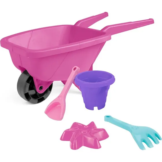 Wader 74515 Pink trillebørsandsæt med spand, skovl og rive